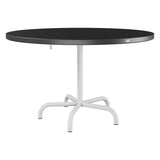 Schaffner Säntis Table repas rabattable Ø117cm – Anthracite 77 / Blanc 90