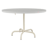 Schaffner Säntis Table repas rabattable Ø117cm – Gris Argent 78 / Sable Pastel 15