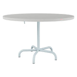 Schaffner Säntis Table repas rabattable Ø117cm – Gris Argent 78 / Bleu Pastel 51