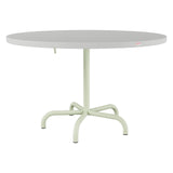 Schaffner Säntis Table repas rabattable Ø117cm – Gris Argent 78 / Vert Pastel 64