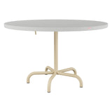 Schaffner Säntis Table repas rabattable Ø117cm – Gris Argent 78 / Marron Pastel 83