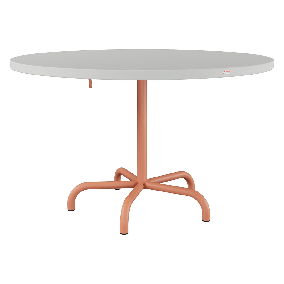 Schaffner Säntis Table repas rabattable Ø117cm – Gris Argent 78 / Terracotta 84