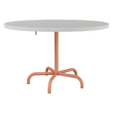 Schaffner Säntis Table repas rabattable Ø117cm – Gris Argent 78 / Terracotta 84