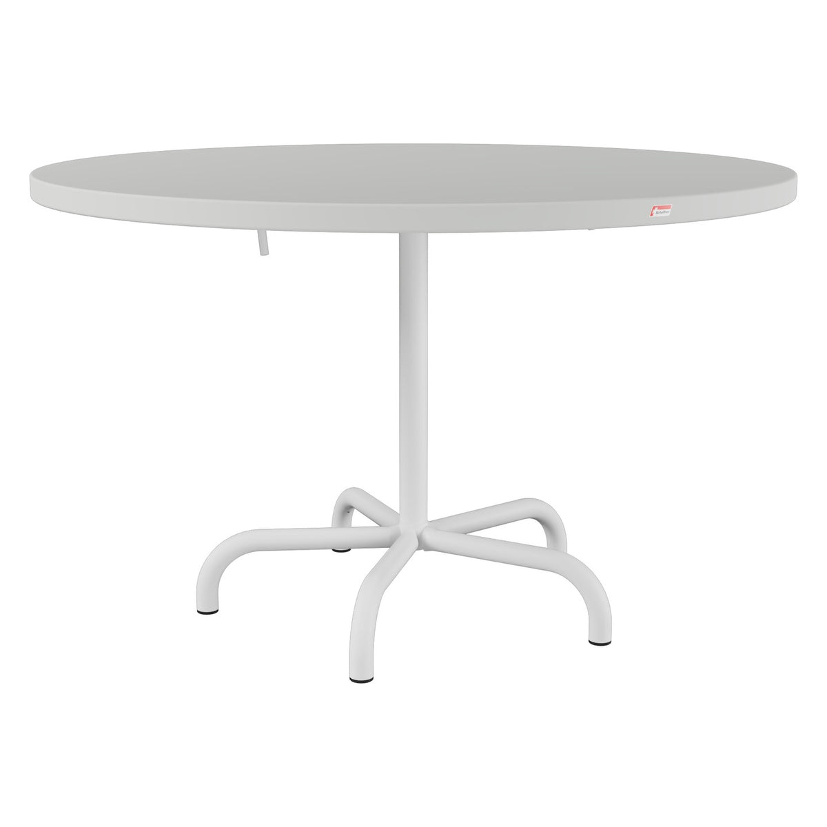 Schaffner Säntis Table repas rabattable Ø117cm – Gris Argent 78 / Blanc 90