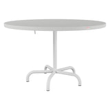 Schaffner Säntis Table repas rabattable Ø117cm – Gris Argent 78 / Blanc 90