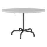 Schaffner Säntis Table repas rabattable Ø117cm – Gris Argent 78 / Noir 91