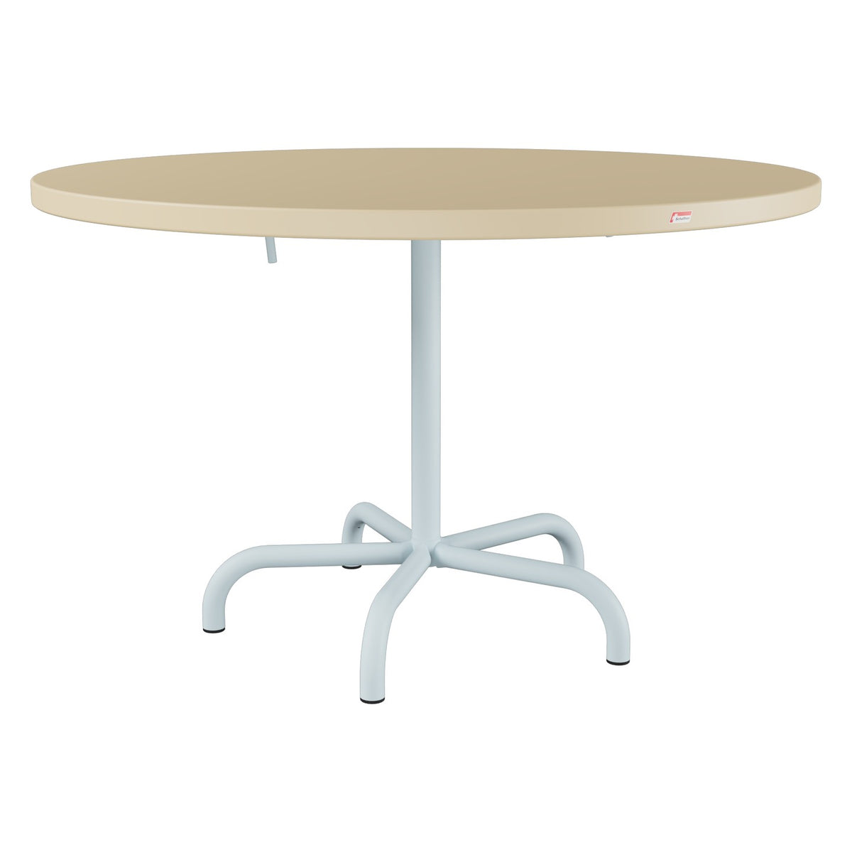 Schaffner Säntis Table repas rabattable Ø117cm – Marron Pastel 83 / Bleu Pastel 51