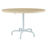 Schaffner Säntis Table repas rabattable Ø117cm – Marron Pastel 83 / Bleu Pastel 51