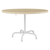Schaffner Säntis Table repas rabattable Ø117cm – Marron Pastel 83 / Blanc 90