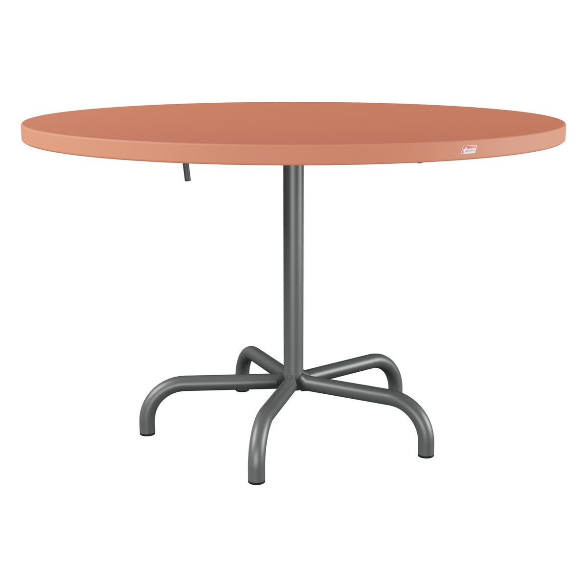 Schaffner Säntis Table repas rabattable Ø117cm – Terracotta 84 / Graphite 73