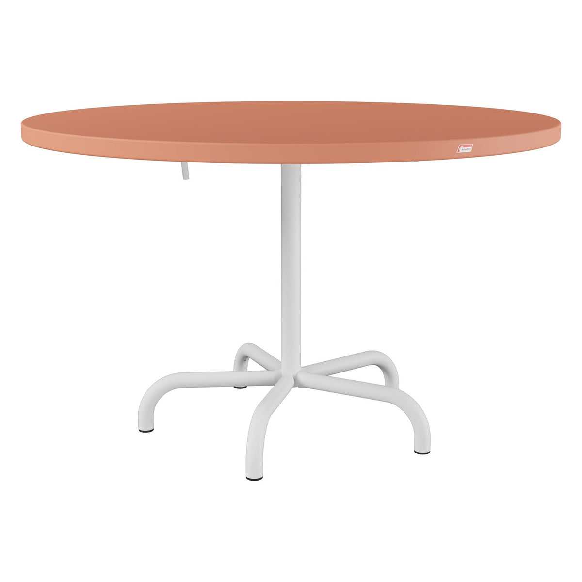 Schaffner Säntis Table repas rabattable Ø117cm – Terracotta 84 / Blanc 90