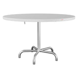 Schaffner Säntis Table repas rabattable Ø117cm – Blanc 90 / Galvanisé à chaud 02