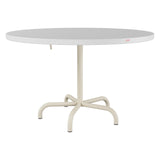 Schaffner Säntis Table repas rabattable Ø117cm – Blanc 90 / Sable Pastel 15