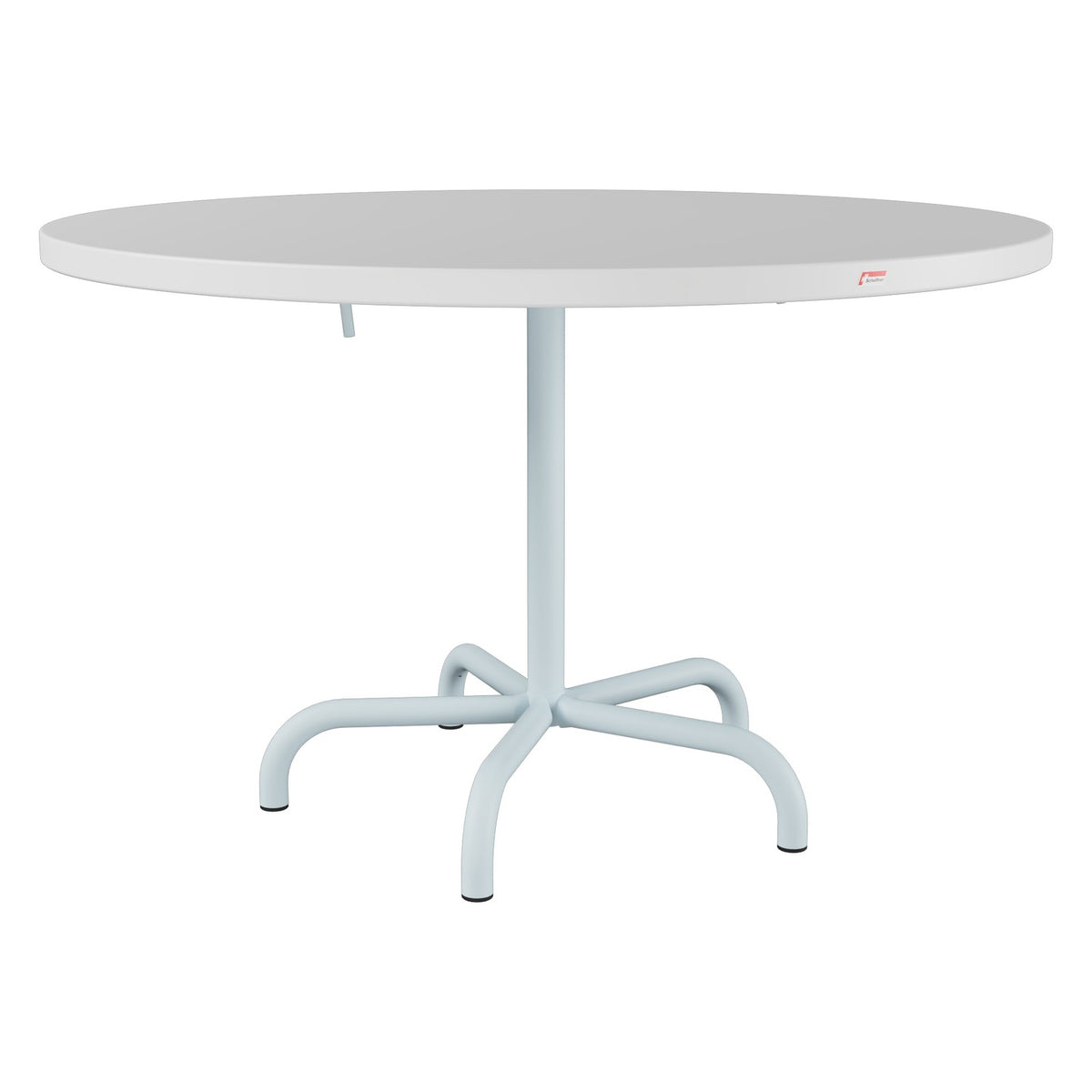 Schaffner Säntis Table repas rabattable Ø117cm – Blanc 90 / Bleu Pastel 51