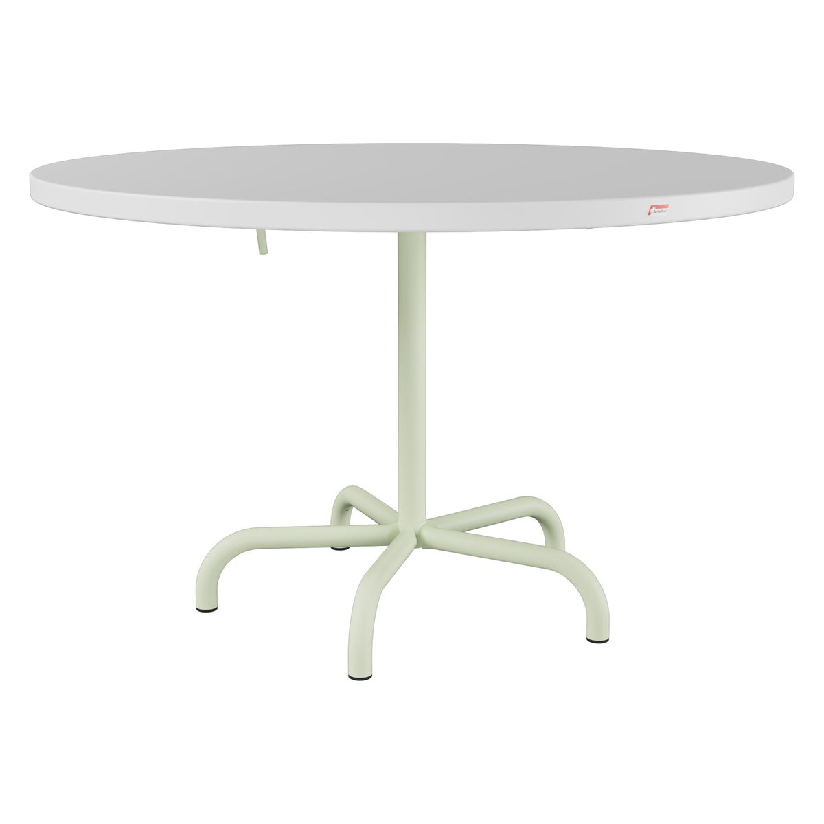 Schaffner Säntis Table repas rabattable Ø117cm – Blanc 90 / Vert Pastel 64
