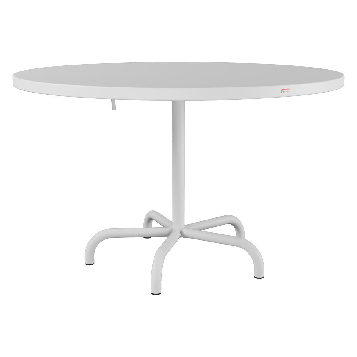 Schaffner Säntis Table repas rabattable Ø117cm – Blanc 90 / Gris Argent 78