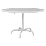 Schaffner Säntis Table repas rabattable Ø117cm – Blanc 90 / Gris Argent 78