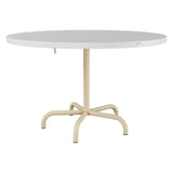 Schaffner Säntis Table repas rabattable Ø117cm – Blanc 90 / Marron Pastel 83