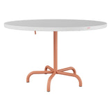 Schaffner Säntis Table repas rabattable Ø117cm – Blanc 90 / Terracotta 84