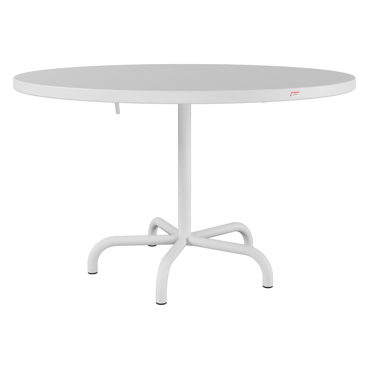 Schaffner Säntis Table repas rabattable Ø117cm – Blanc 90 / Blanc 90