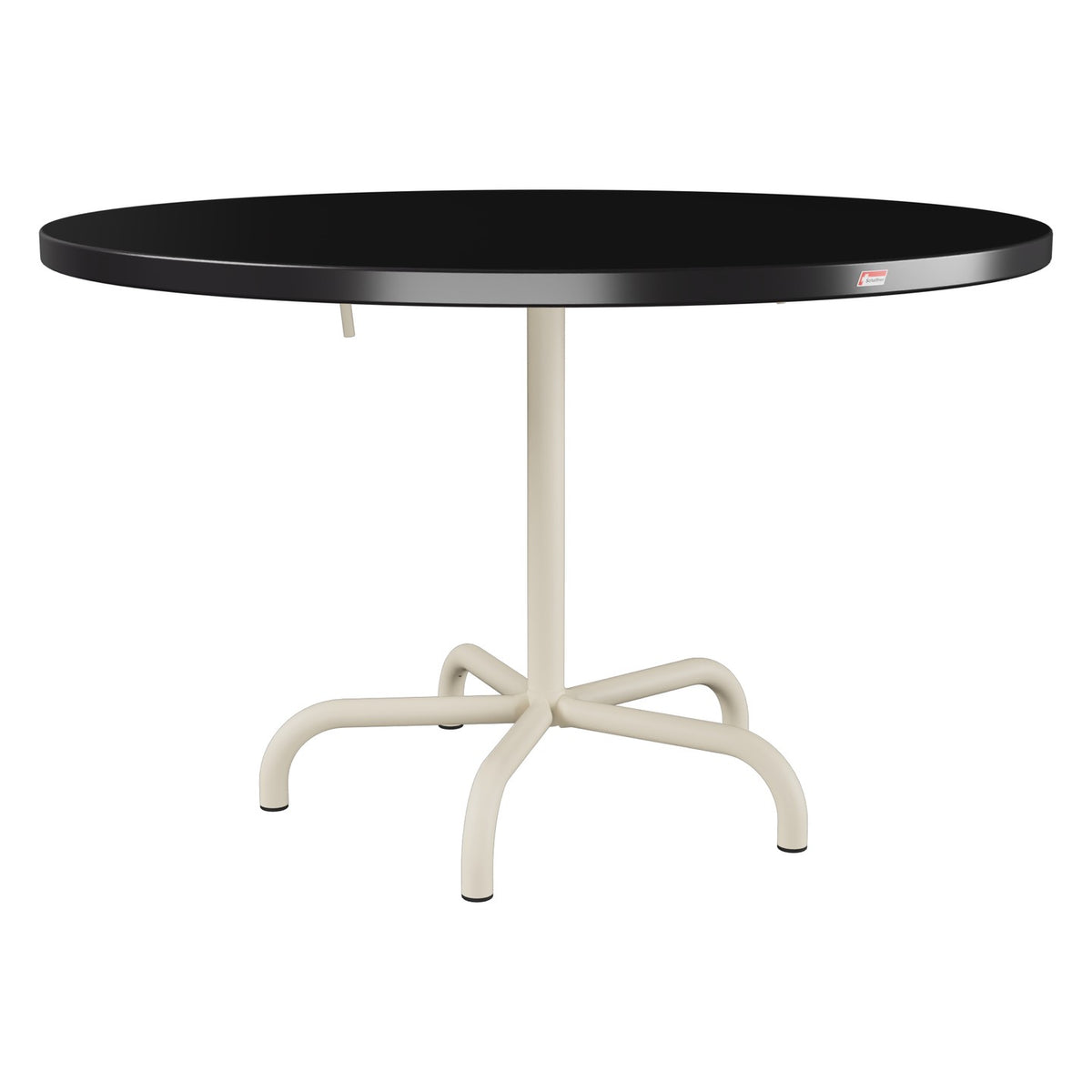 Schaffner Säntis Table repas rabattable Ø117cm – Noir 91 / Sable Pastel 15