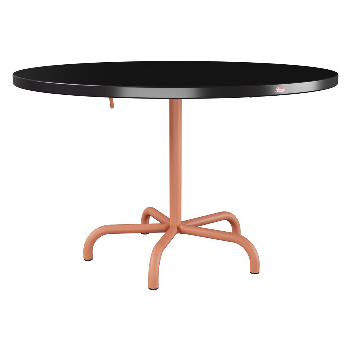Schaffner Säntis Table repas rabattable Ø117cm – Noir 91 / Terracotta 84