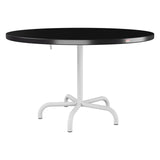 Schaffner Säntis Table repas rabattable Ø117cm – Noir 91 / Blanc 90