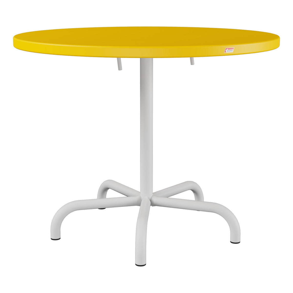 Schaffner Säntis Table repas rabattable Ø92cm – Jaune 11 / Gris Argent 78