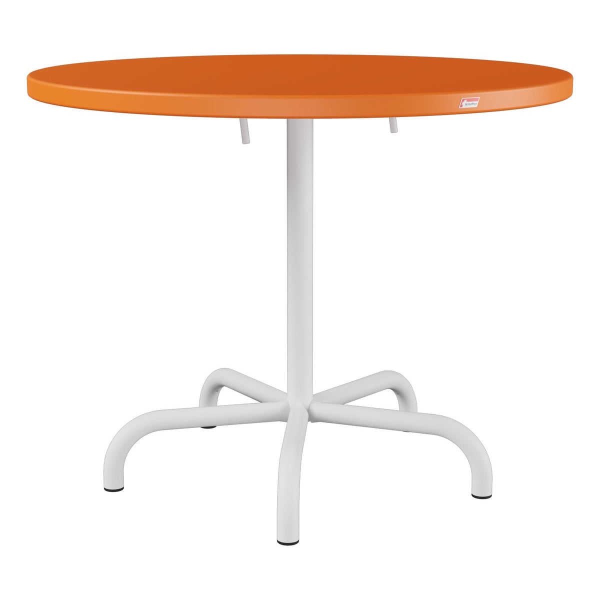 Schaffner Säntis Table repas rabattable Ø92cm – Orange 13 / Blanc 90