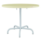 Schaffner Säntis Table repas rabattable Ø92cm – Jaune Buis 18 / Bleu Pastel 51