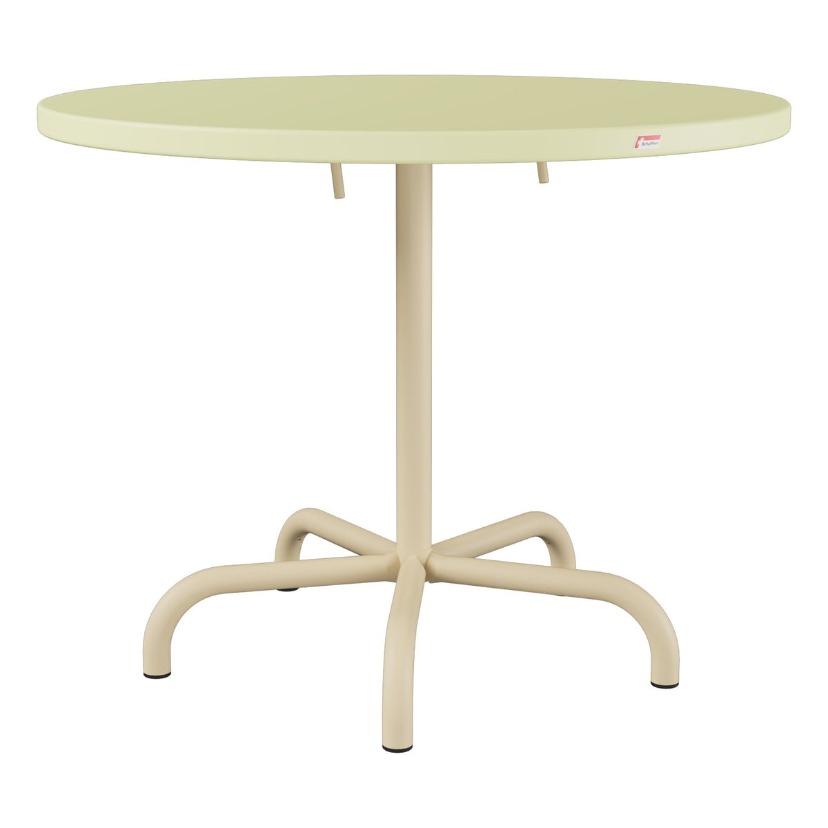 Schaffner Säntis Table repas rabattable Ø92cm – Jaune Buis 18 / Marron Pastel 83