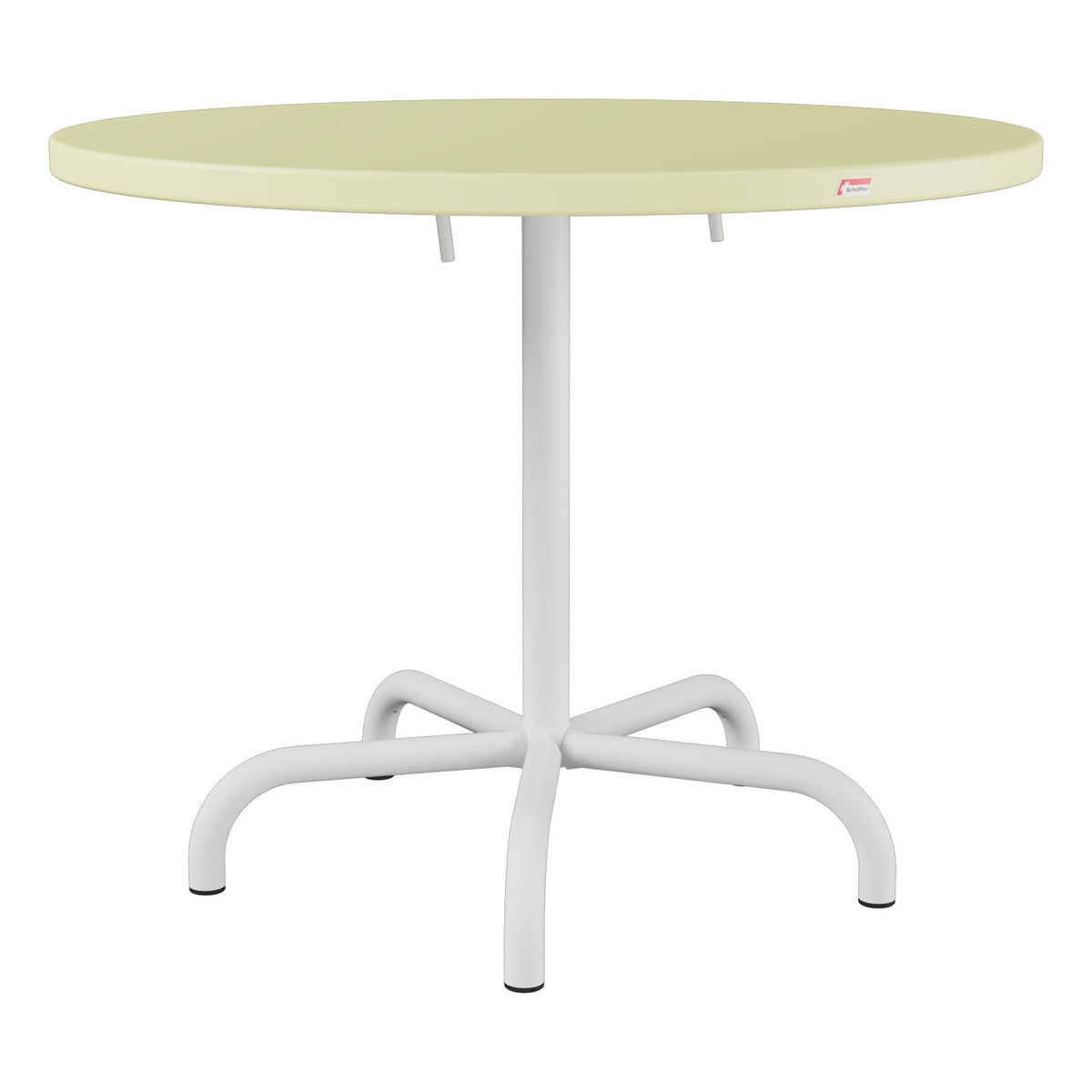Schaffner Säntis Table repas rabattable Ø92cm – Jaune Buis 18 / Blanc 90