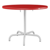 Schaffner Säntis Table repas rabattable Ø92cm – Rouge 30 / Gris Argent 78