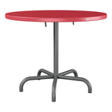 Schaffner Säntis Table repas rabattable Ø92cm – Rouge Érable 33 / Graphite 73