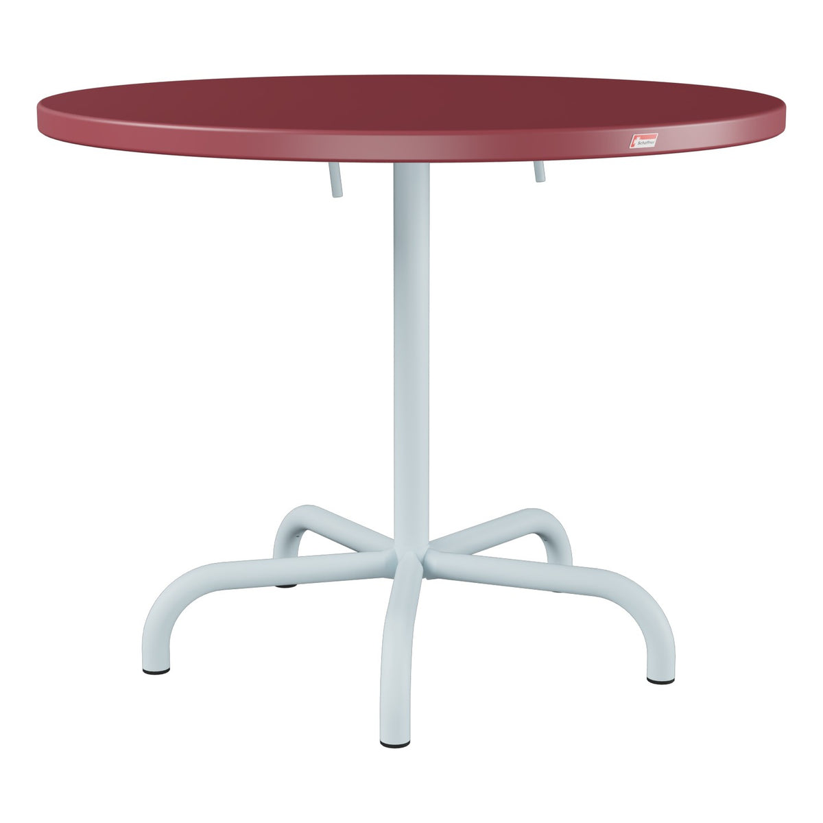 Schaffner Säntis Table repas rabattable Ø92cm – Bordeaux 38 / Bleu Pastel 51