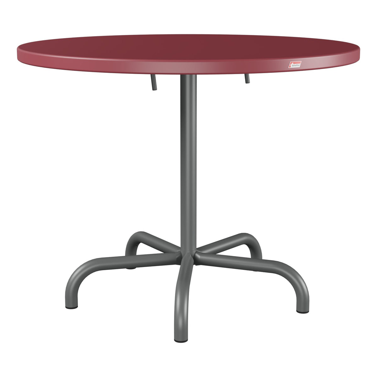 Schaffner Säntis Table repas rabattable Ø92cm – Bordeaux 38 / Graphite 73