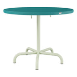 Schaffner Säntis Table repas rabattable Ø92cm – Bleu Kali 56 / Vert Pastel 64