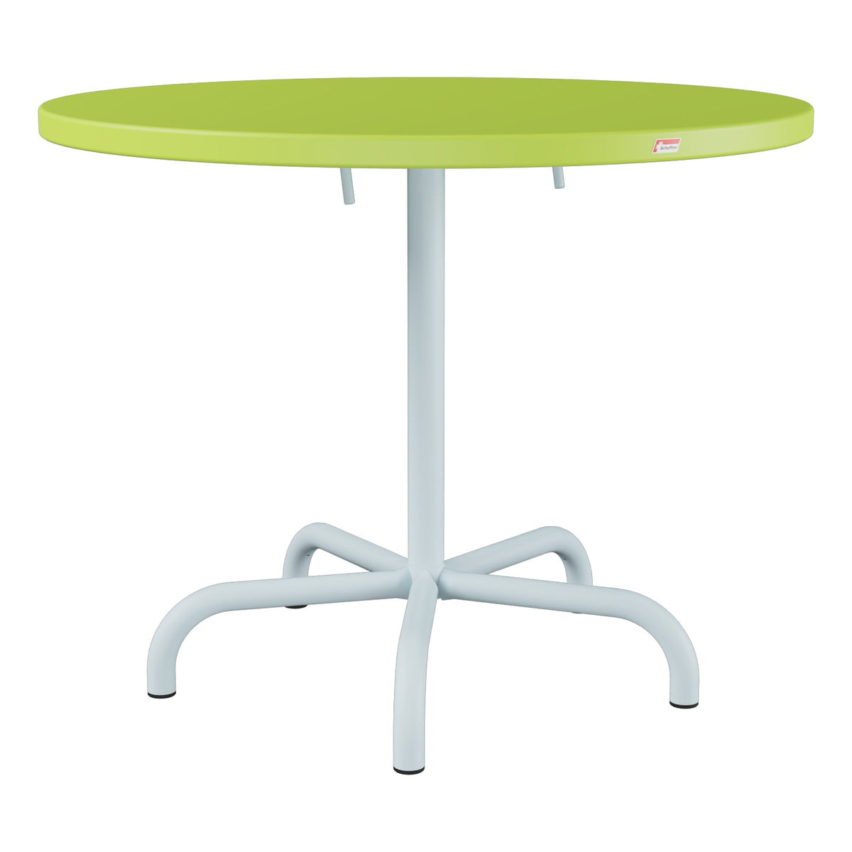 Schaffner Säntis Table repas rabattable Ø92cm – Vert clair 63 / Bleu Pastel 51