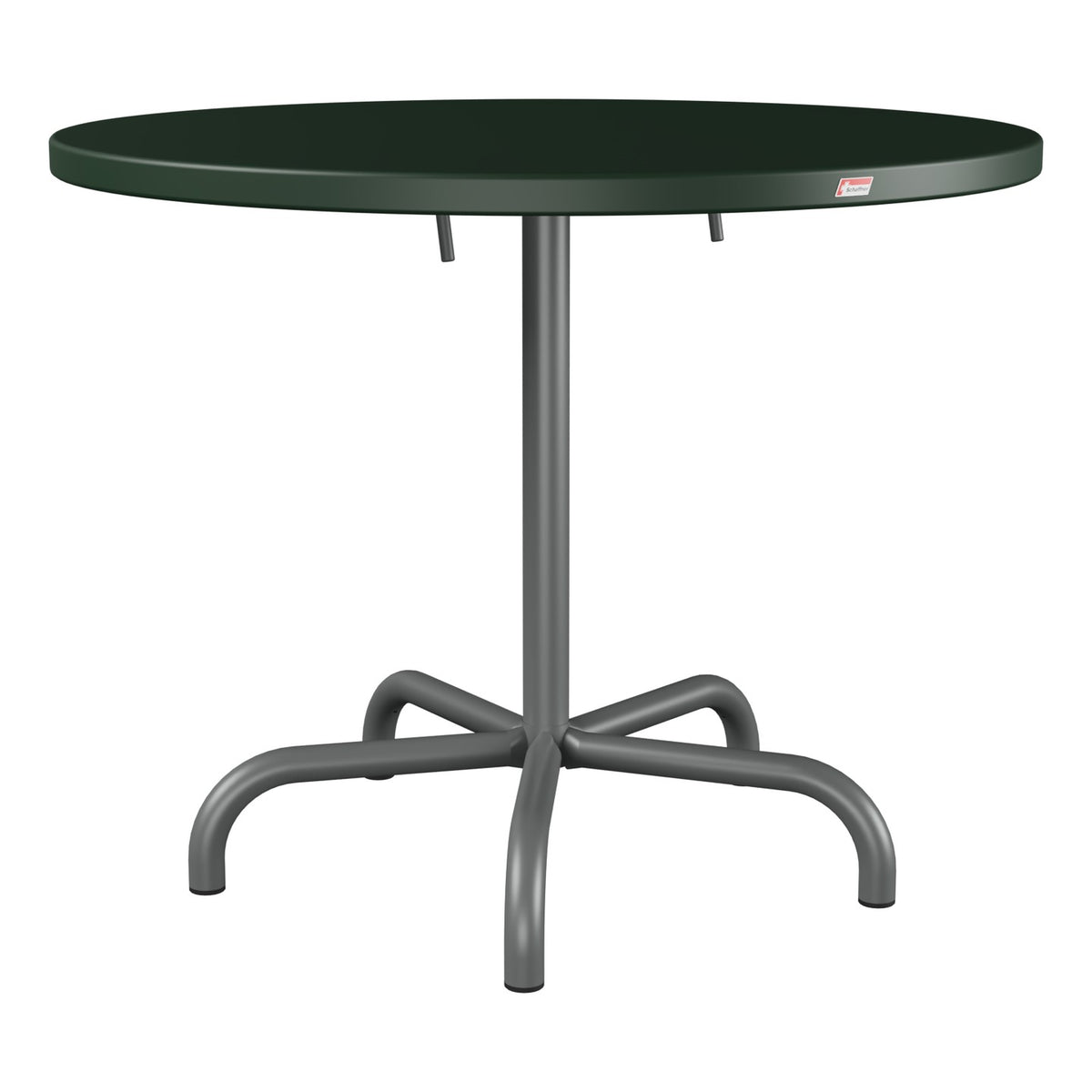 Schaffner Säntis Table repas rabattable Ø92cm – Vert Sapin 66 / Graphite 73