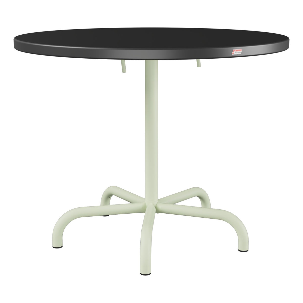 Schaffner Säntis Table repas rabattable Ø92cm – Anthracite 77 / Vert Pastel 64