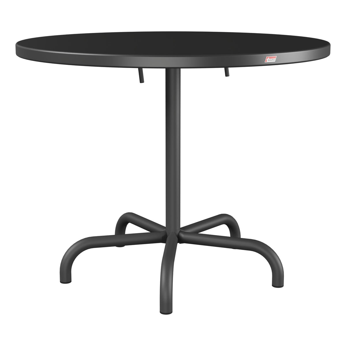 Schaffner Säntis Table repas rabattable Ø92cm – Anthracite 77 / Noir 91