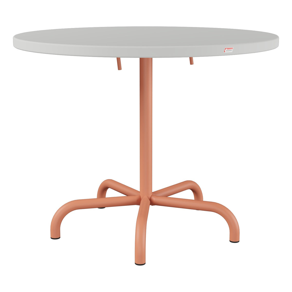 Schaffner Säntis Table repas rabattable Ø92cm – Gris Argent 78 / Terracotta 84