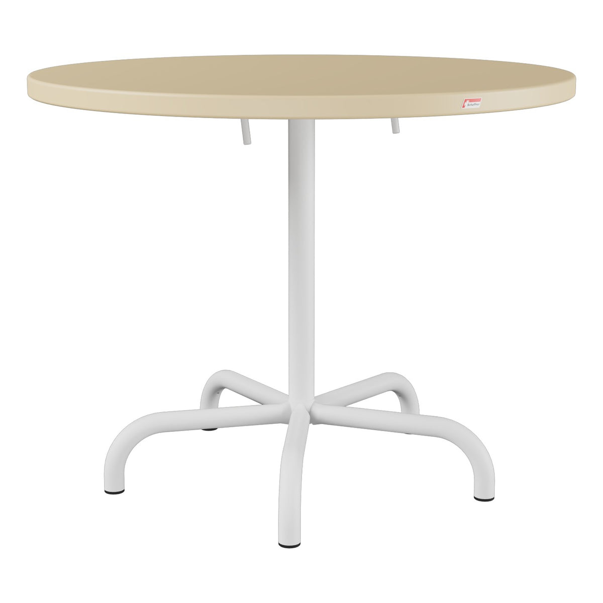 Schaffner Säntis Table repas rabattable Ø92cm – Marron Pastel 83 / Blanc 90