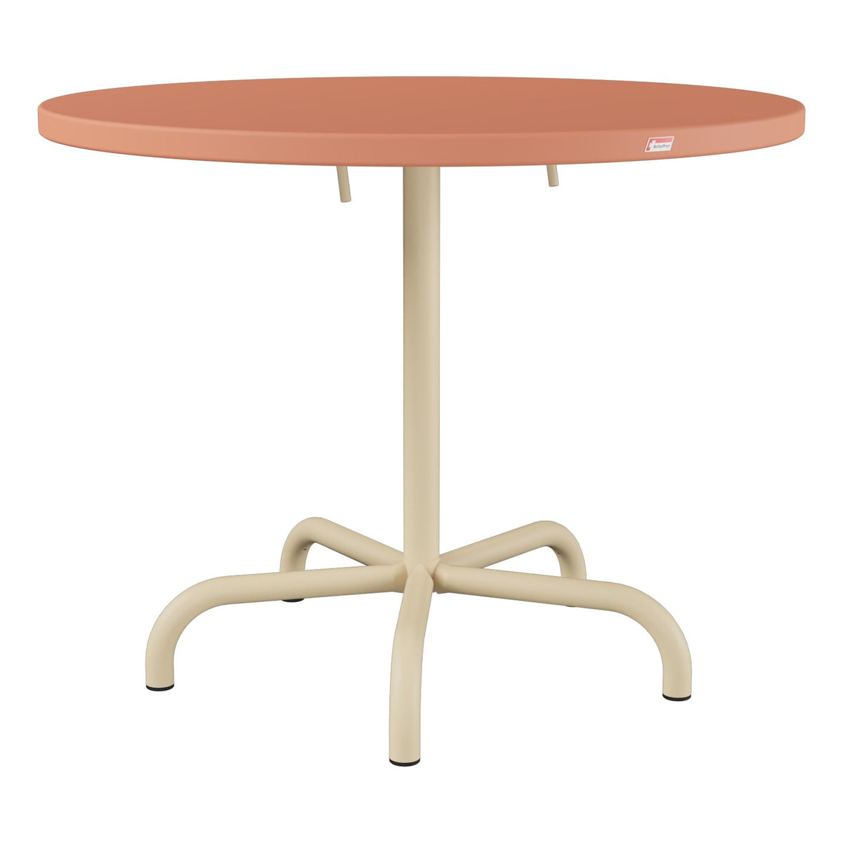 Schaffner Säntis Table repas rabattable Ø92cm – Terracotta 84 / Marron Pastel 83