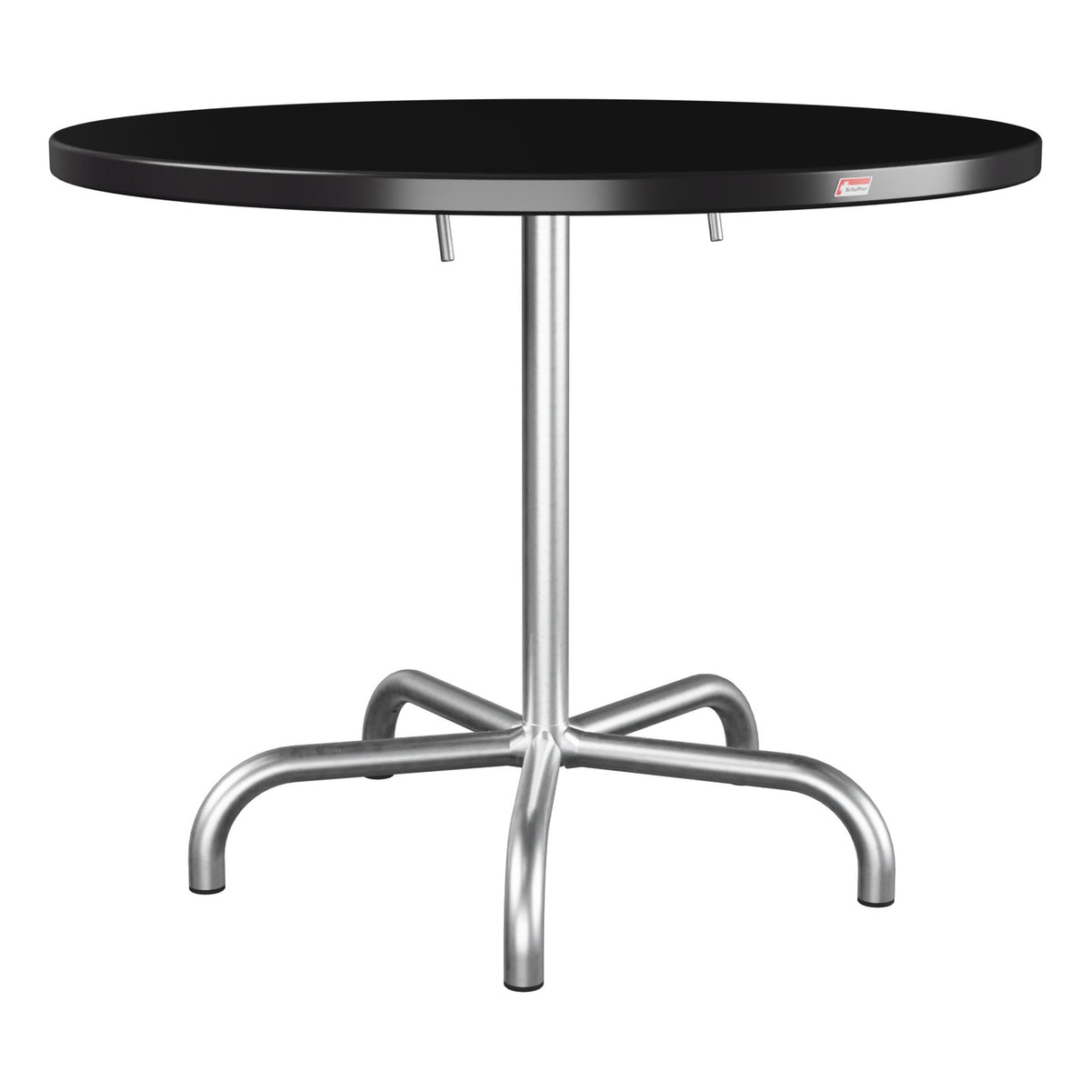 Schaffner Säntis Table repas rabattable Ø92cm – Noir 91 / Galvanisé à chaud 02
