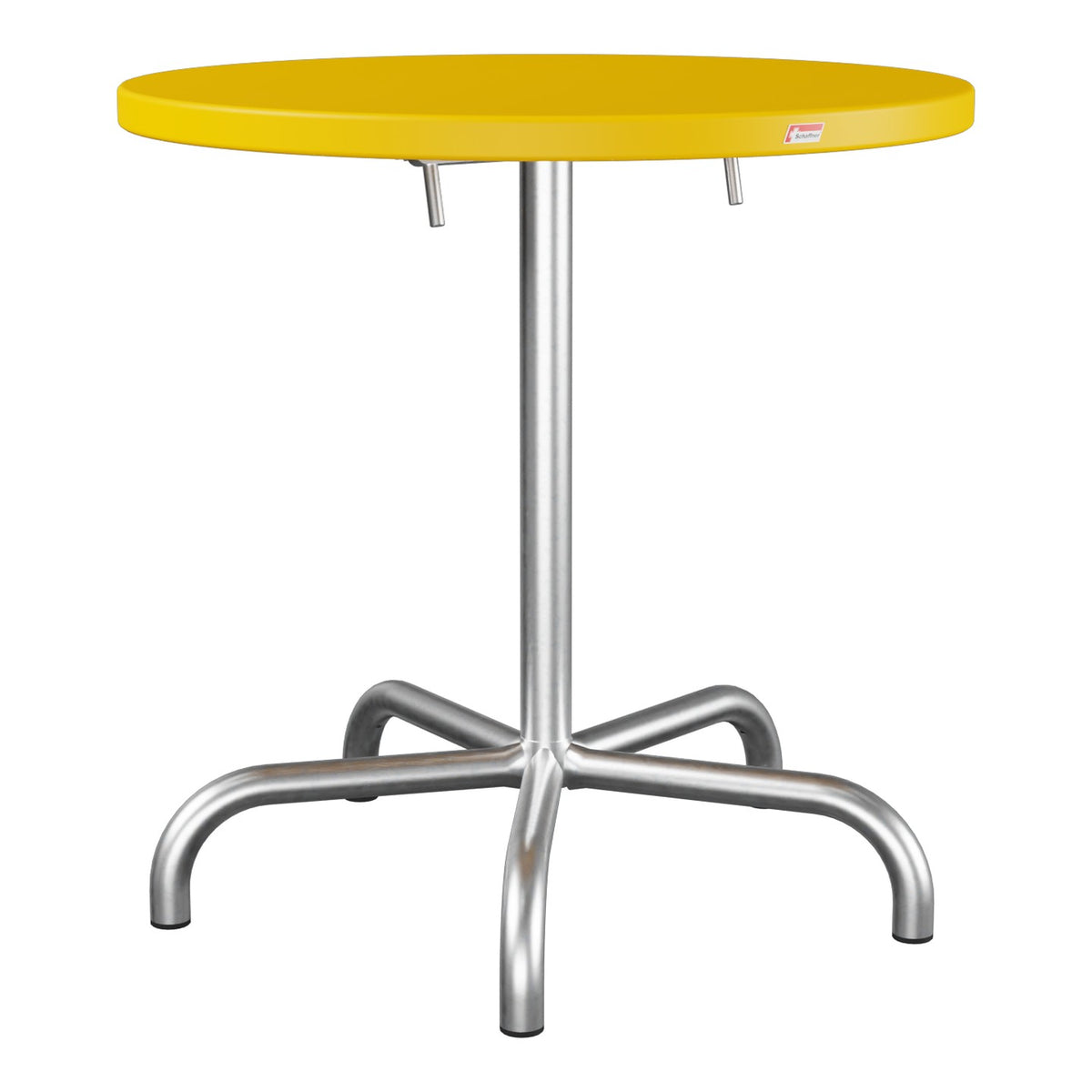 Schaffner Säntis Table repas rabattable Ø72cm – Jaune 11 / Galvanisé à chaud 02