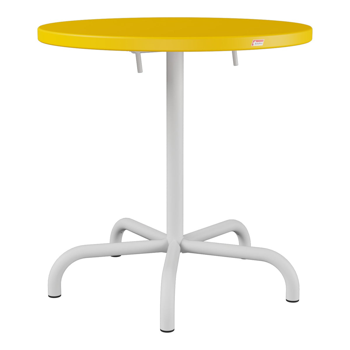 Schaffner Säntis Table repas rabattable Ø72cm – Jaune 11 / Gris Argent 78
