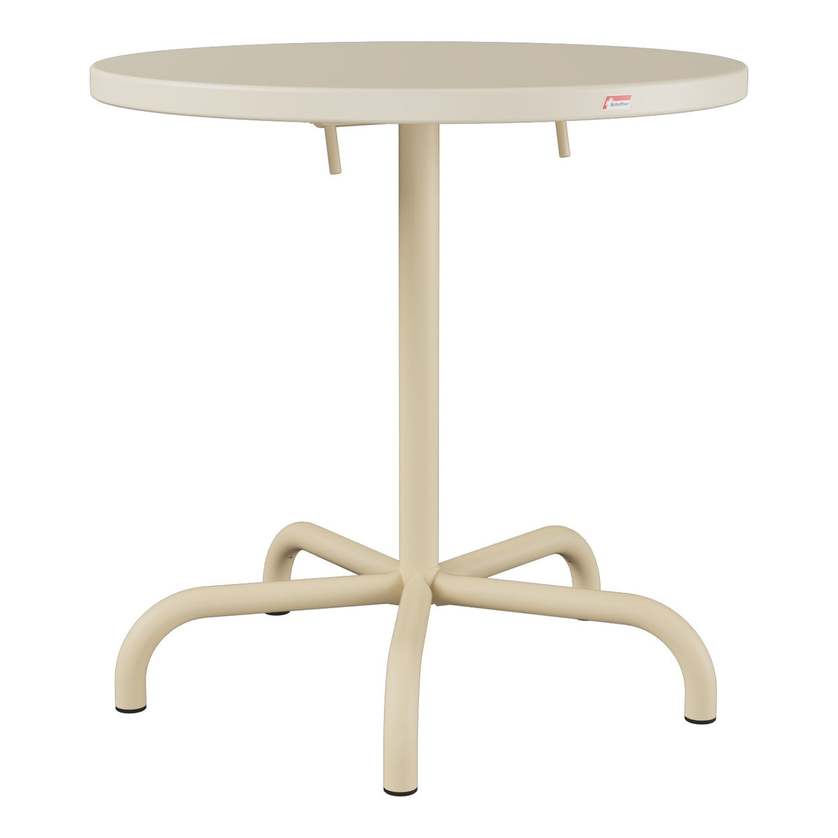 Schaffner Säntis Table repas rabattable Ø72cm – Sable Pastel 15 / Marron Pastel 83