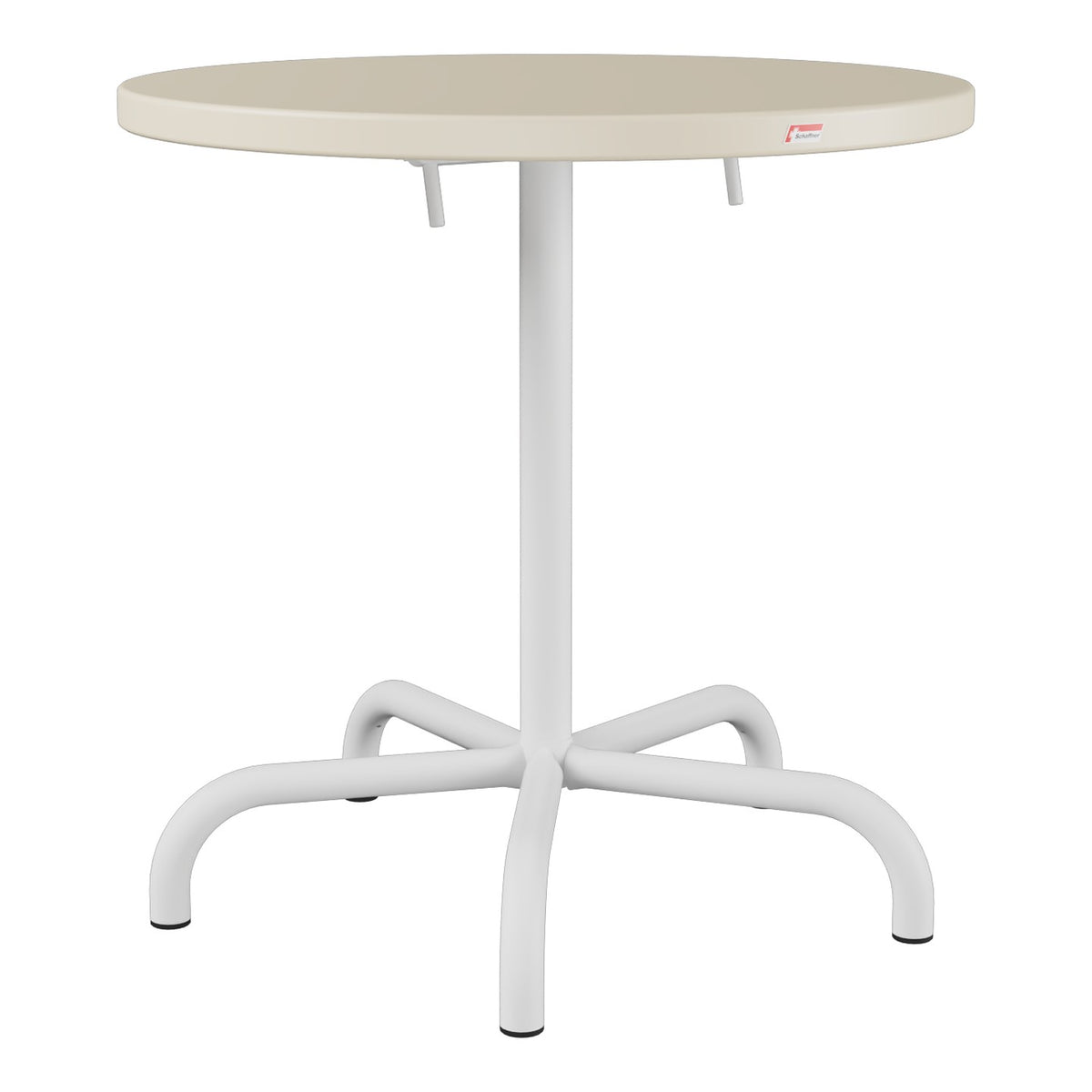 Schaffner Säntis Table repas rabattable Ø72cm – Sable Pastel 15 / Blanc 90