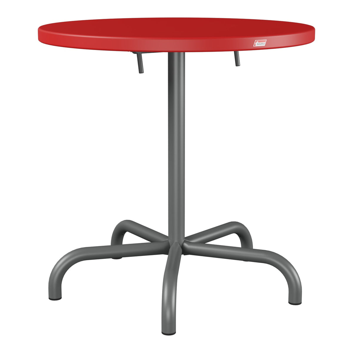 Schaffner Säntis Table repas rabattable Ø72cm – Rouge 30 / Graphite 73